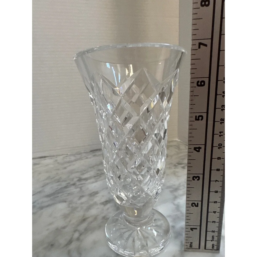 Waterford Crystal Lismore 7 Inch Footed Trumpet Vase Cut Lead Glass Clear